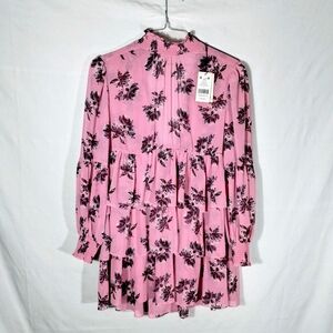 Cinq à Sept Corrine Tiered Chiffon Floral Dress Sz 6 Above Knee Spring Soft Girl